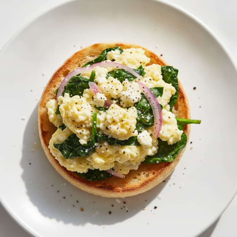 Spinach Feta Egg-White English Muffin