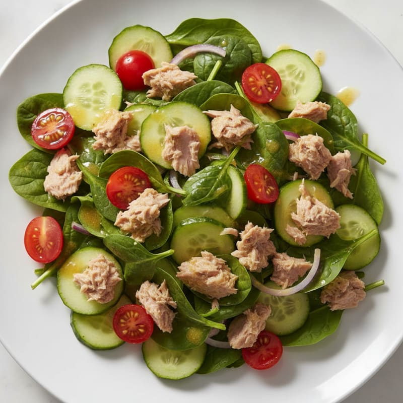 Tuna Spinach Salad with Lemon Vinaigrette