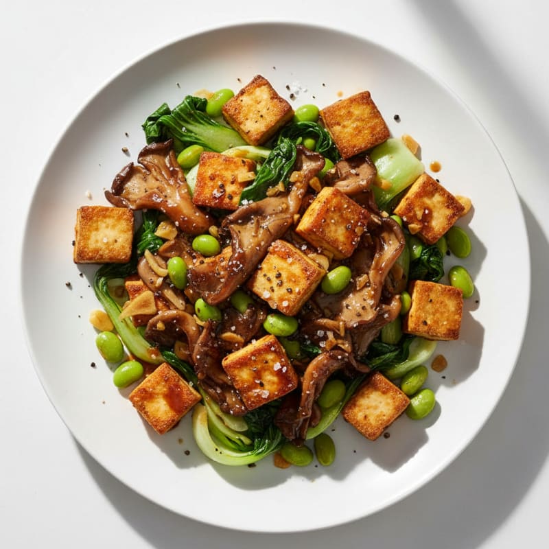 Smoky Tofu and Oyster Mushroom Stir-fry