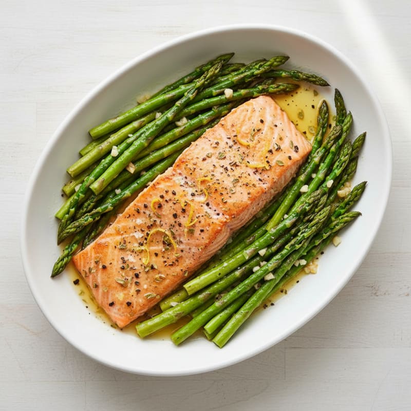 Lemon Herb Baked Salmon with Asparagus