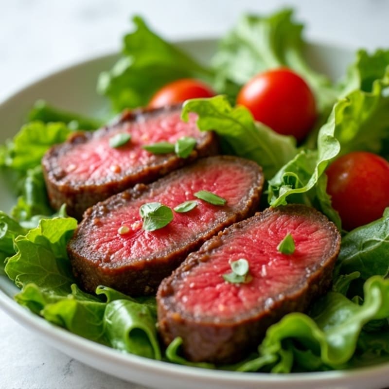 Garlic-Ginger Marinated Beef with Fresh Greens