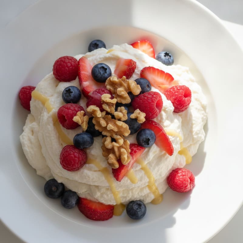 Greek Yogurt Protein Mousse with Mixed Berries