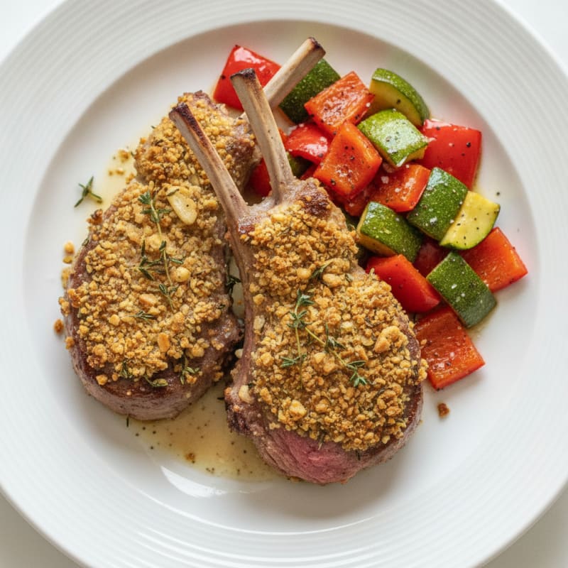 Herb-Crusted Lamb with Roasted Vegetables