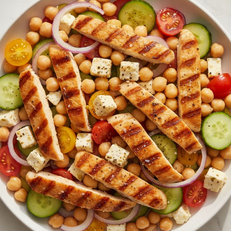 Mediterranean Chickpea and Feta Salad
