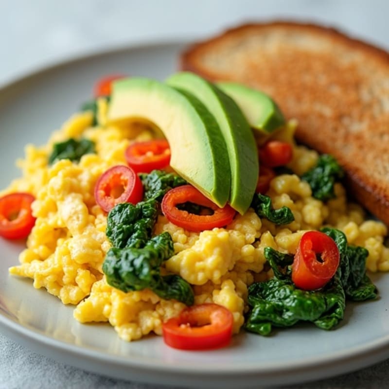 Egg White Scramble with Turkey and Spinach