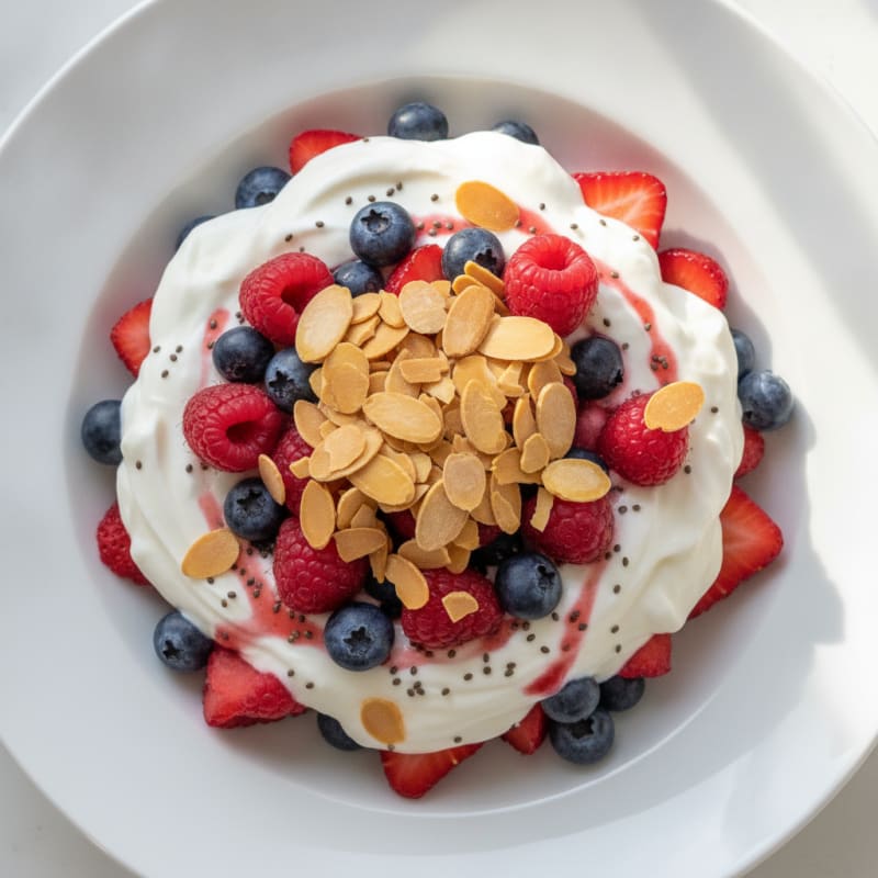Greek Yogurt Protein Parfait with Mixed Berries