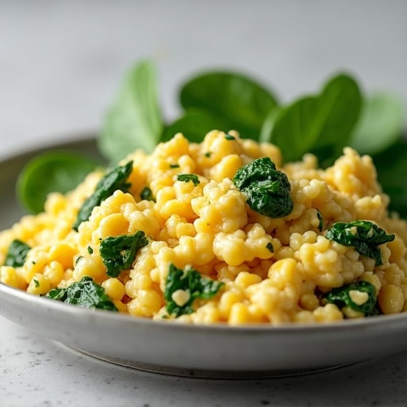 Egg White and Turkey Spinach Scramble