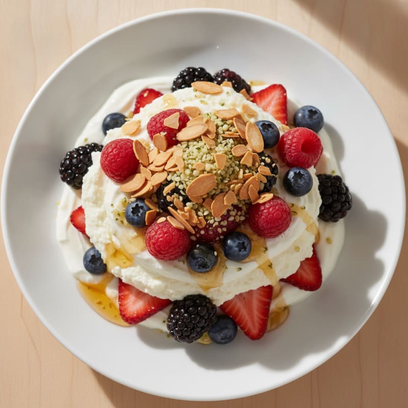 Greek Yogurt Protein Parfait with Mixed Berries