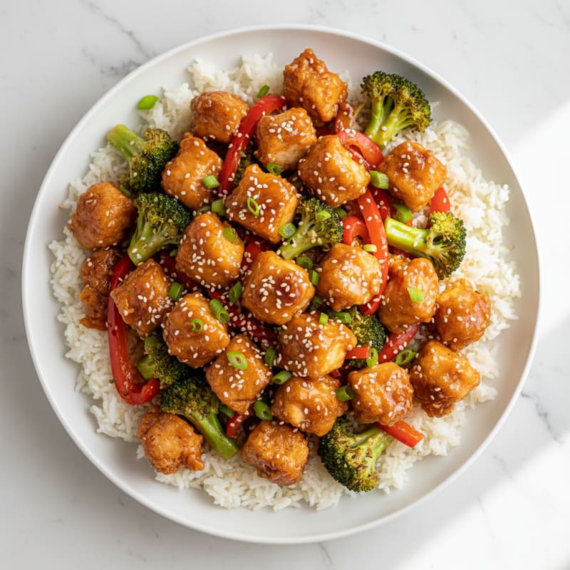 Crispy Honey-Garlic Chicken Stir-Fry