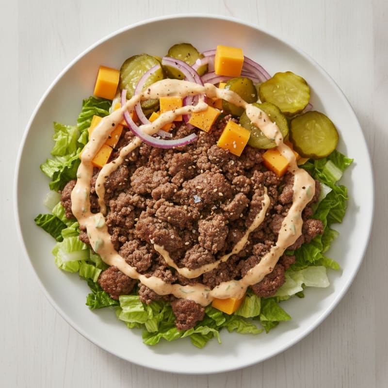 Deconstructed Big Mac Burger Bowl