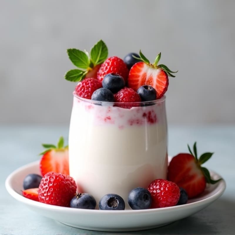 Greek Yogurt Protein Mousse with Mixed Berries