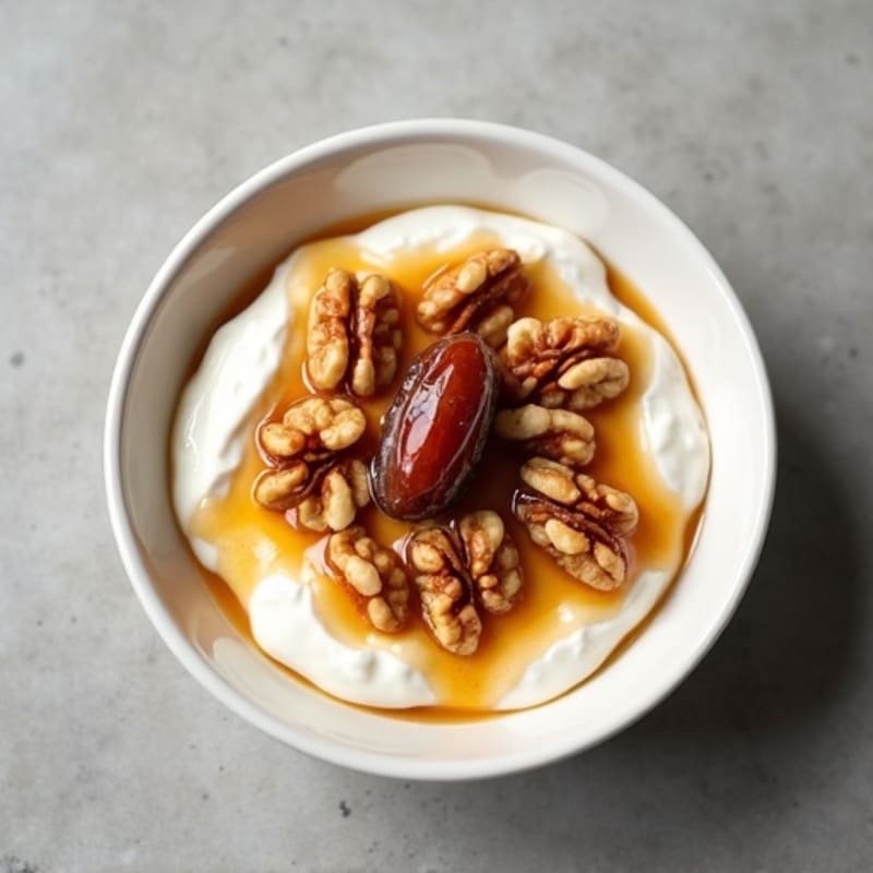 Creamy Greek Yogurt Bowl with Honey-Glazed Walnuts and Dates