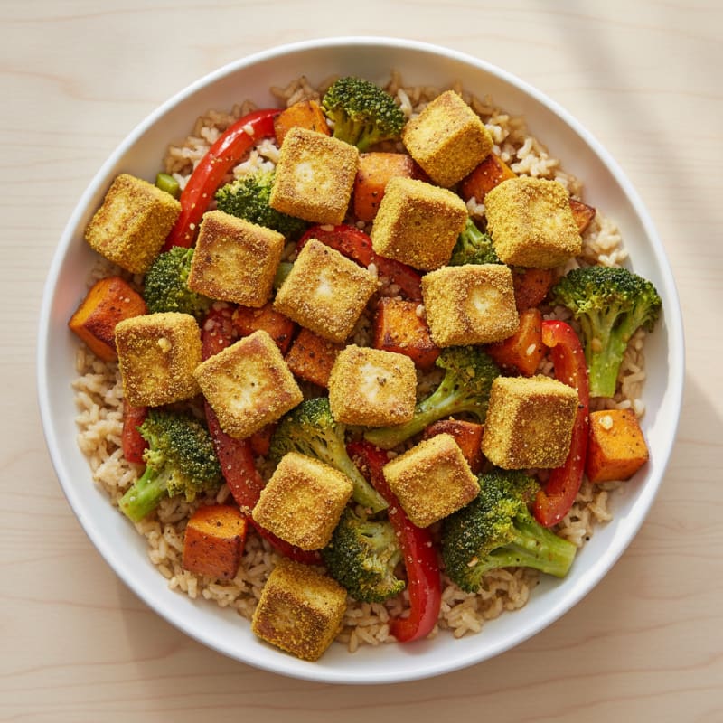 Nutritional Yeast Tofu Rice Bowl