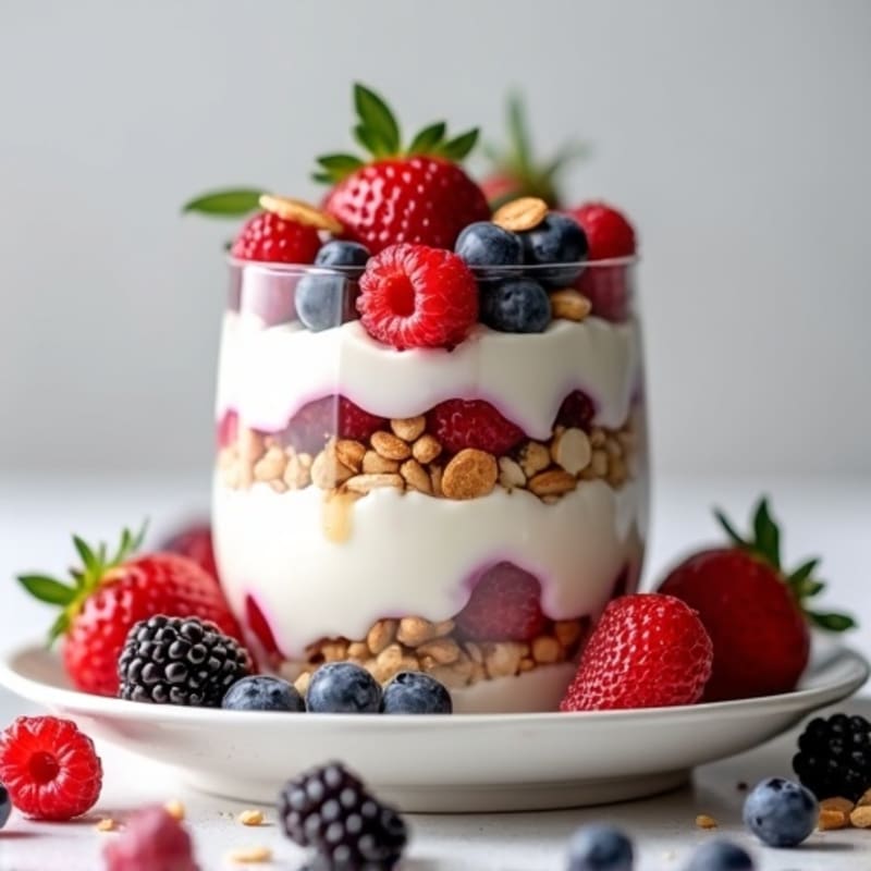 Creamy Greek Yogurt Protein Parfait with Mixed Berries