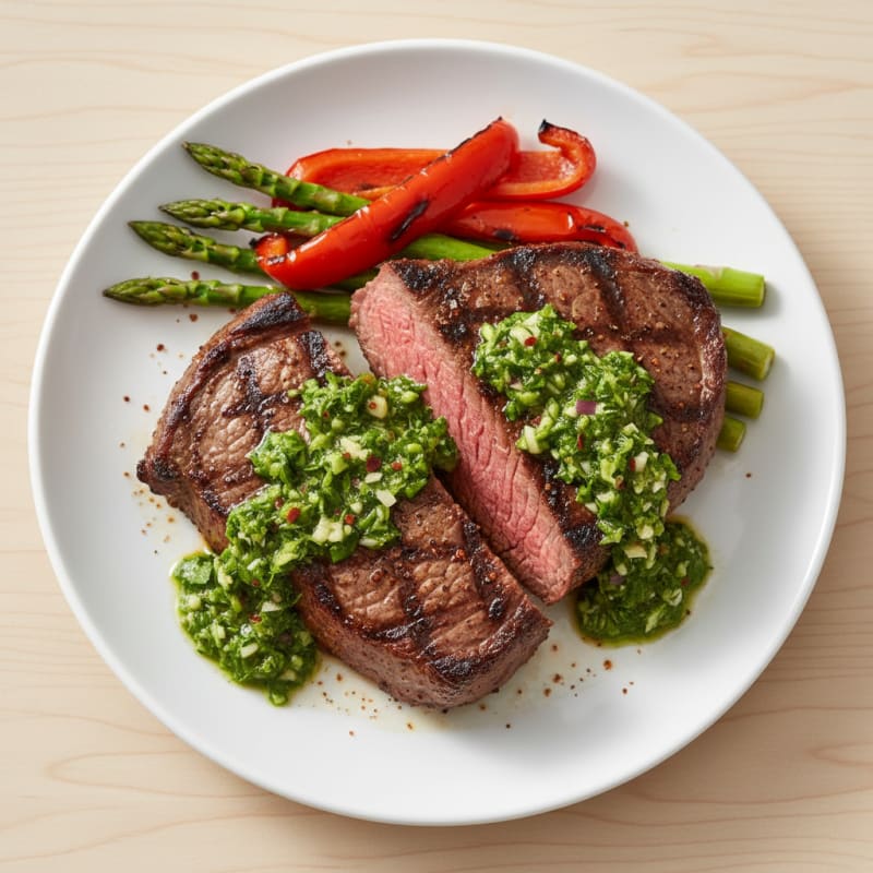Smoky Grilled Steak with Zesty Chimichurri