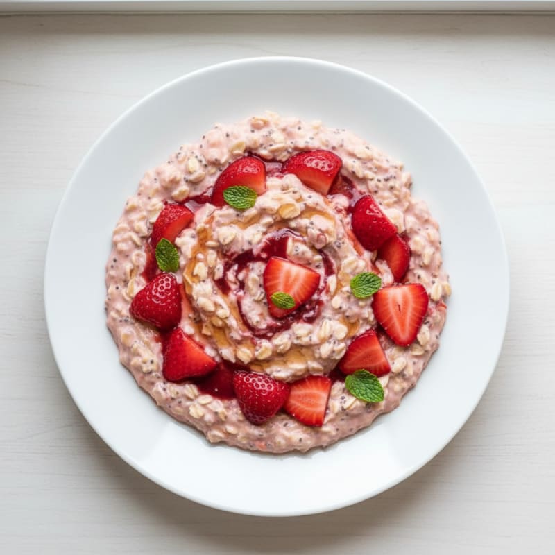 Creamy Strawberry Shortcake Overnight Oats