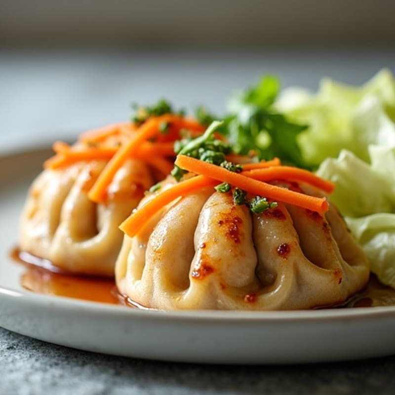 Crispy Pan-Seared Chicken and Vegetable Dumplings