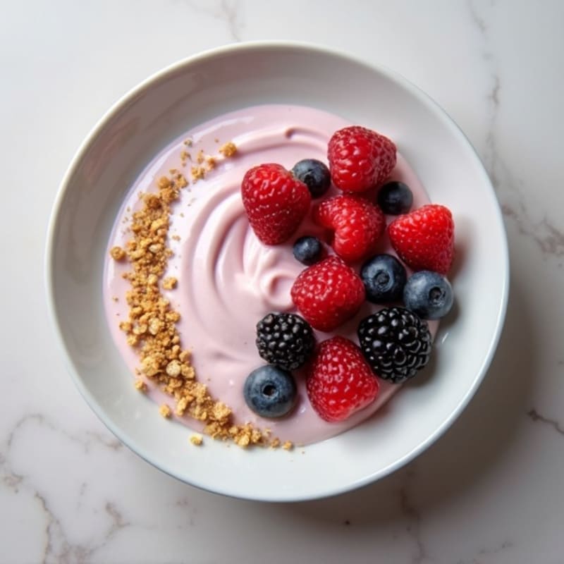 Silky Greek Yogurt Protein Mousse with Mixed Berries