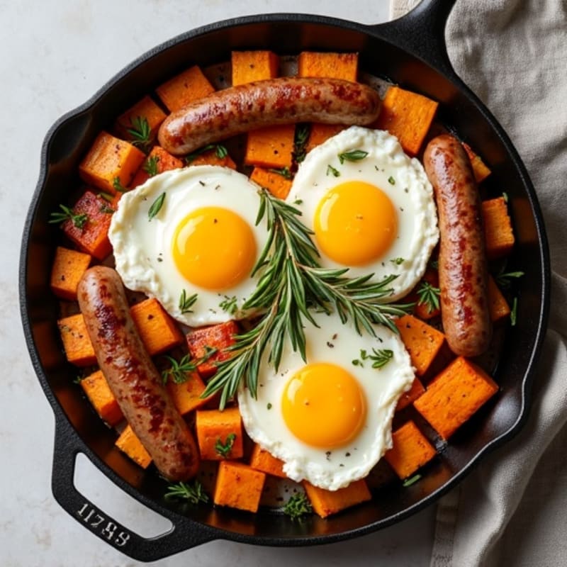 Herb-Roasted Sausage and Sweet Potato Skillet