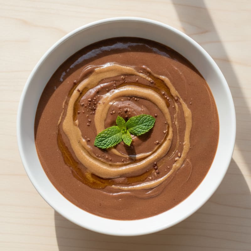 Silky Chocolate Protein Pudding with Almond Butter Swirl