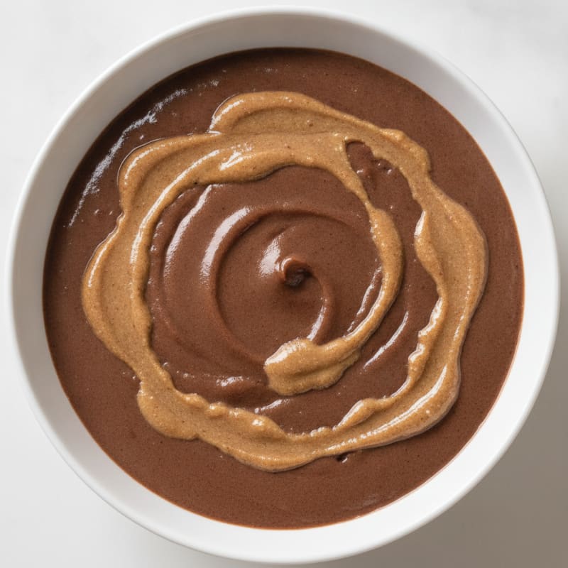Silky Chocolate Protein Pudding with Almond Butter Swirl