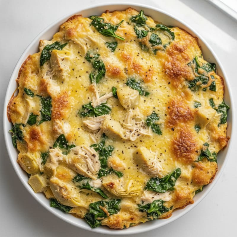 Baked Spinach Artichoke Chicken Dip