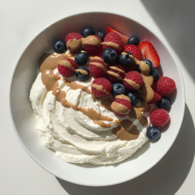 Silky Greek Yogurt Protein Pudding with Mixed Berries