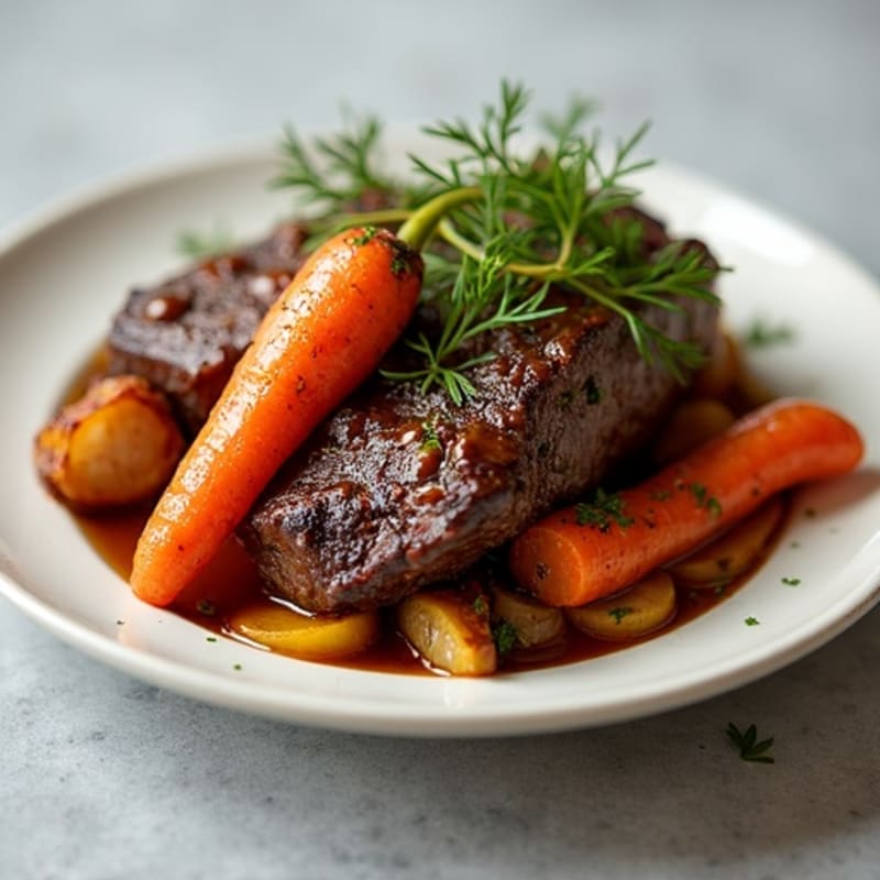 Tender Slow-Braised Short Ribs with Roasted Root Vegetables