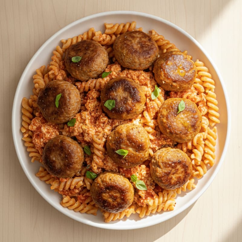 Turkey Meatball Goodles with Marinara