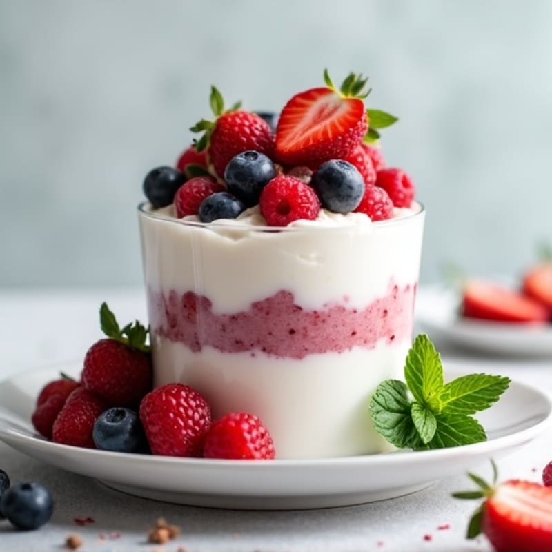 Silky Greek Yogurt Protein Mousse with Berries