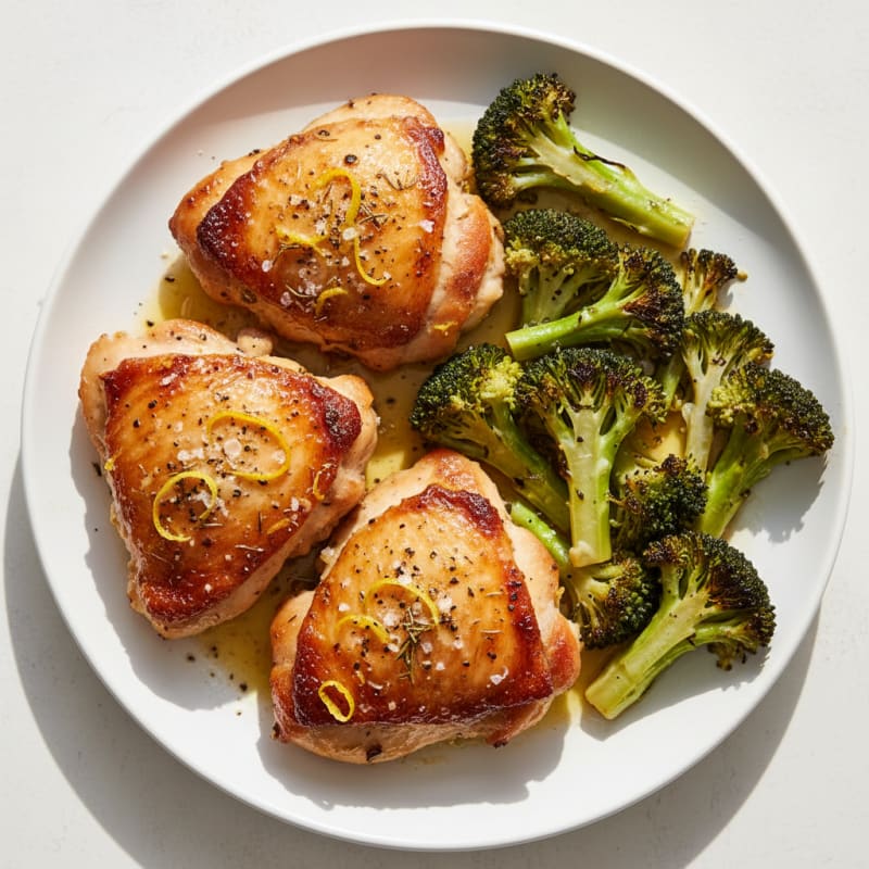 Lemon-Herb Roasted Chicken Thighs with Broccoli