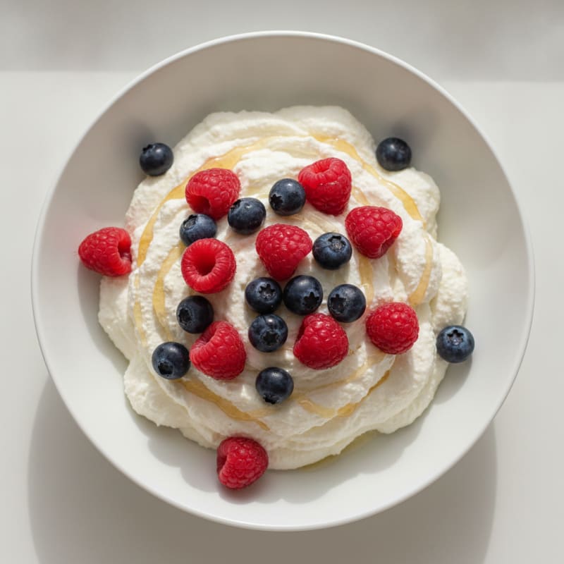 Greek Yogurt Protein Mousse with Mixed Berries