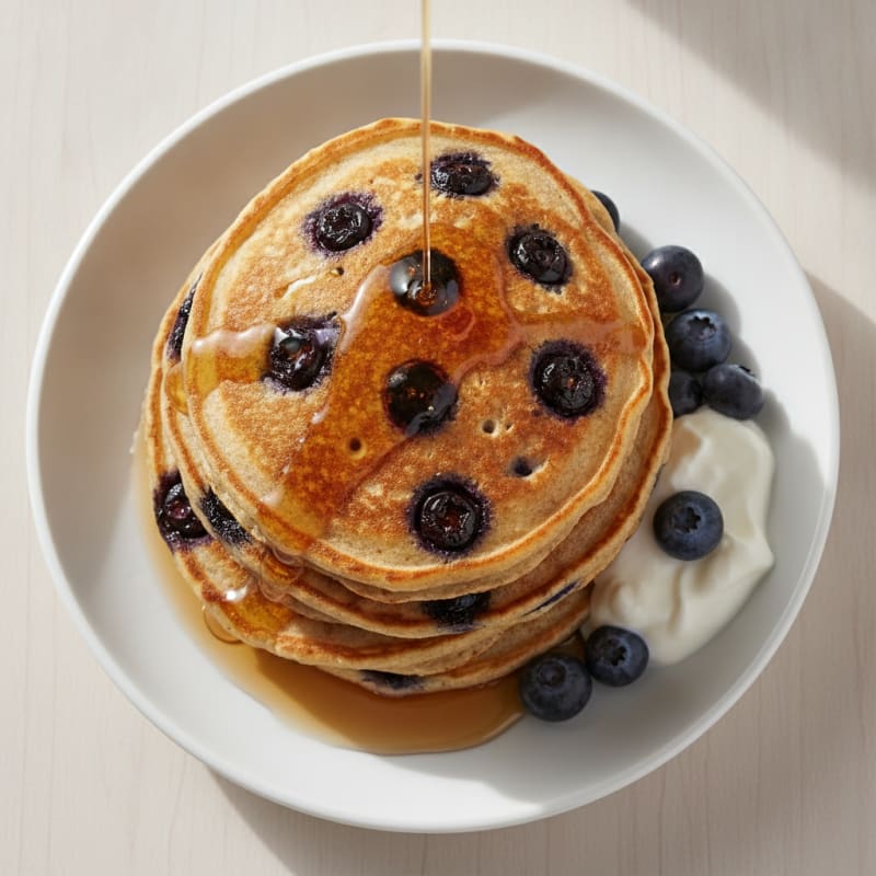 High-Protein Blueberry Oat Pancakes