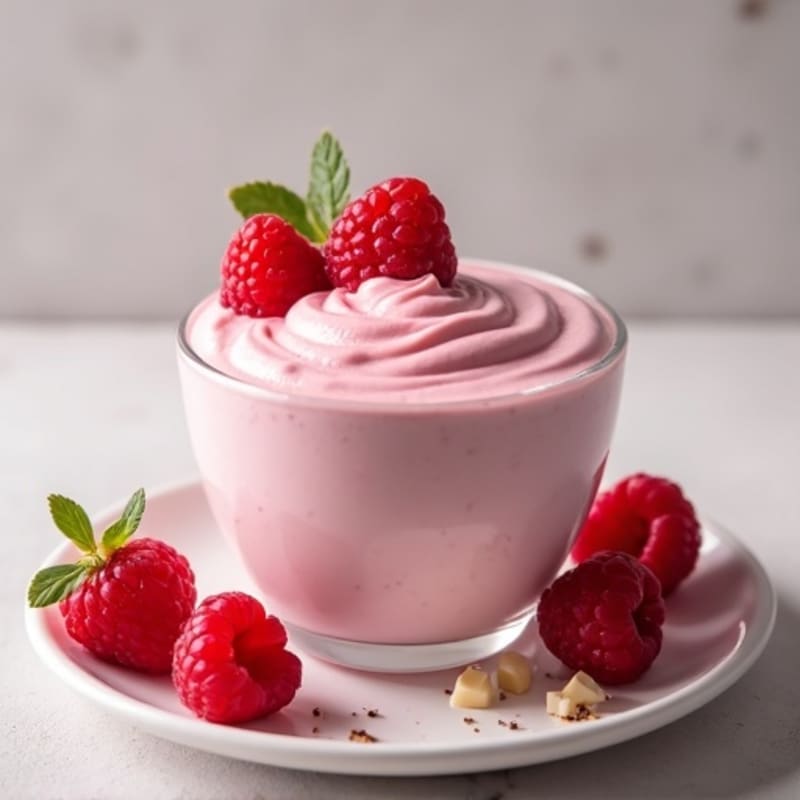 Silky Raspberry White Chocolate Protein Mousse