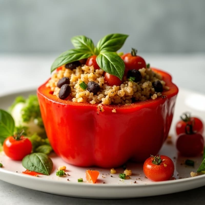 Fire-Roasted Quinoa Stuffed Bell Peppers