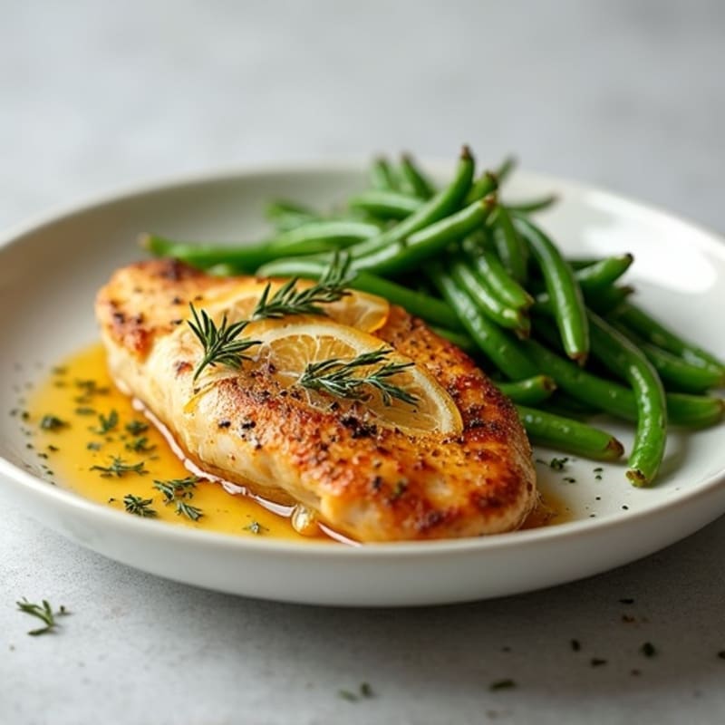 Lemon-Herb Roasted Chicken with Crispy Green Beans