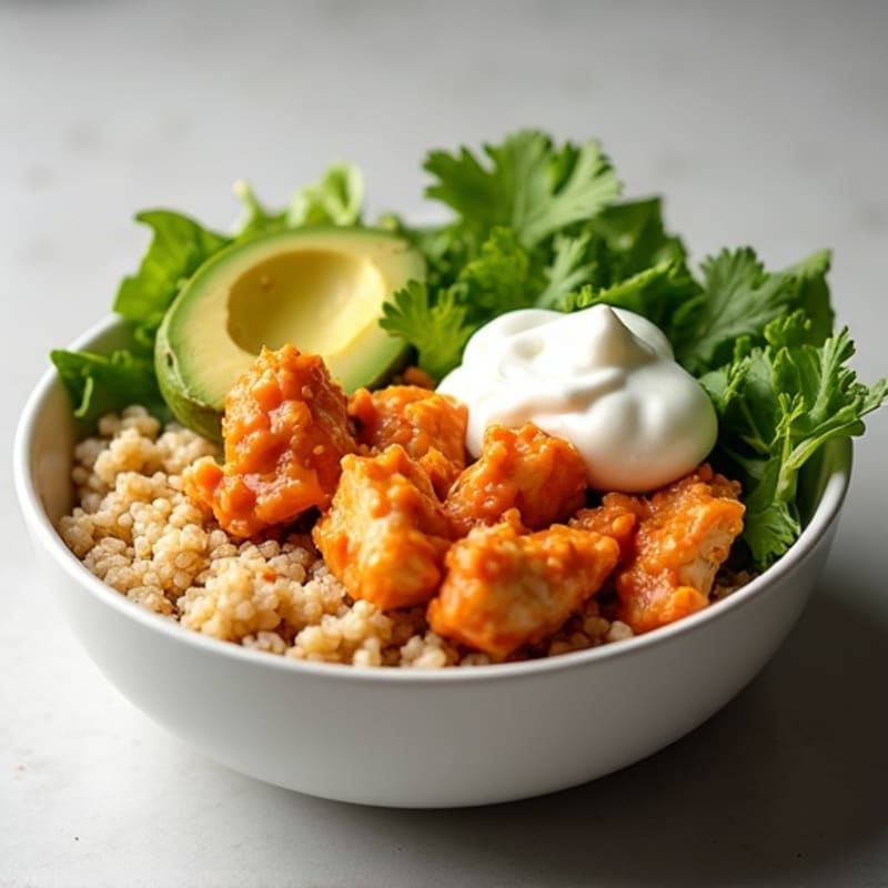 Creamy Buffalo Chicken Bowl with Fresh Veggies