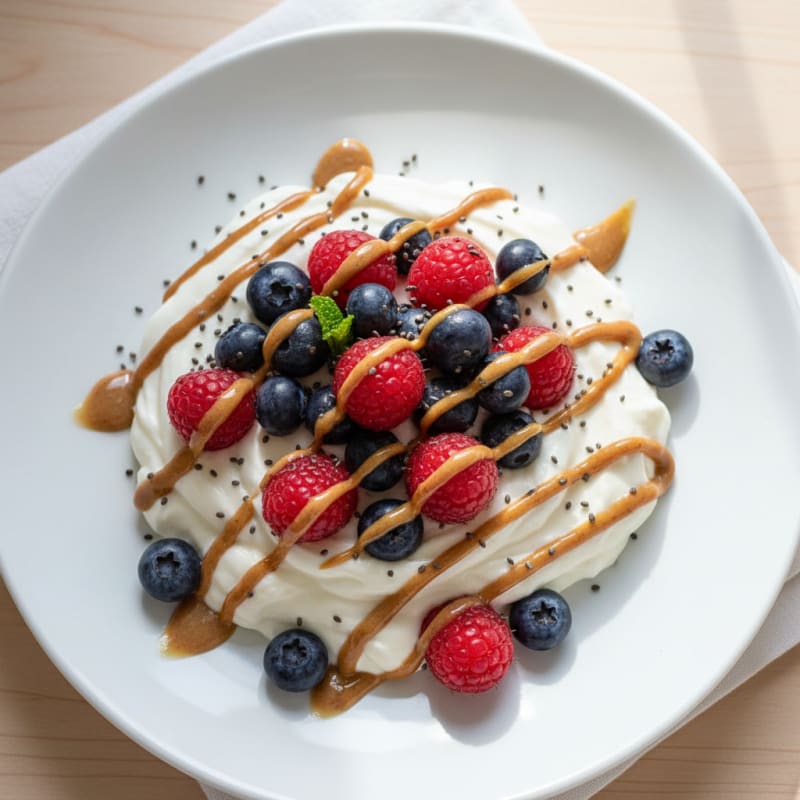 Silky Greek Yogurt Protein Mousse with Berries