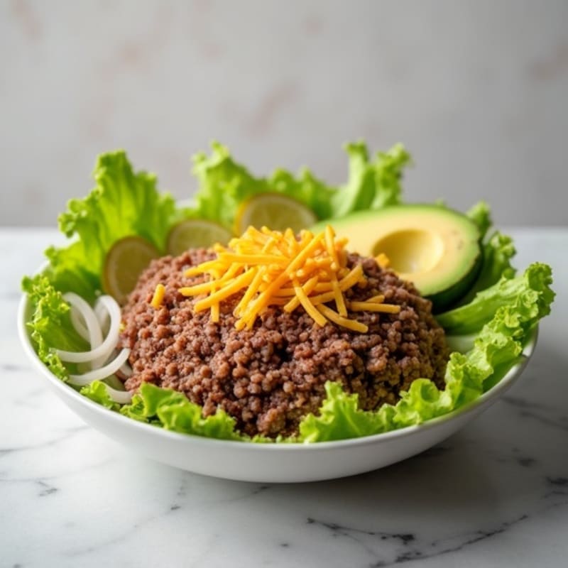 Lean Ground Beef Big Mac Bowl with Creamy Special Sauce