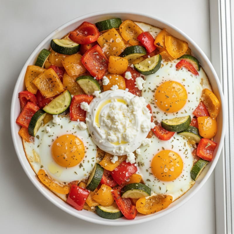 Baked Eggs with Roasted Vegetables