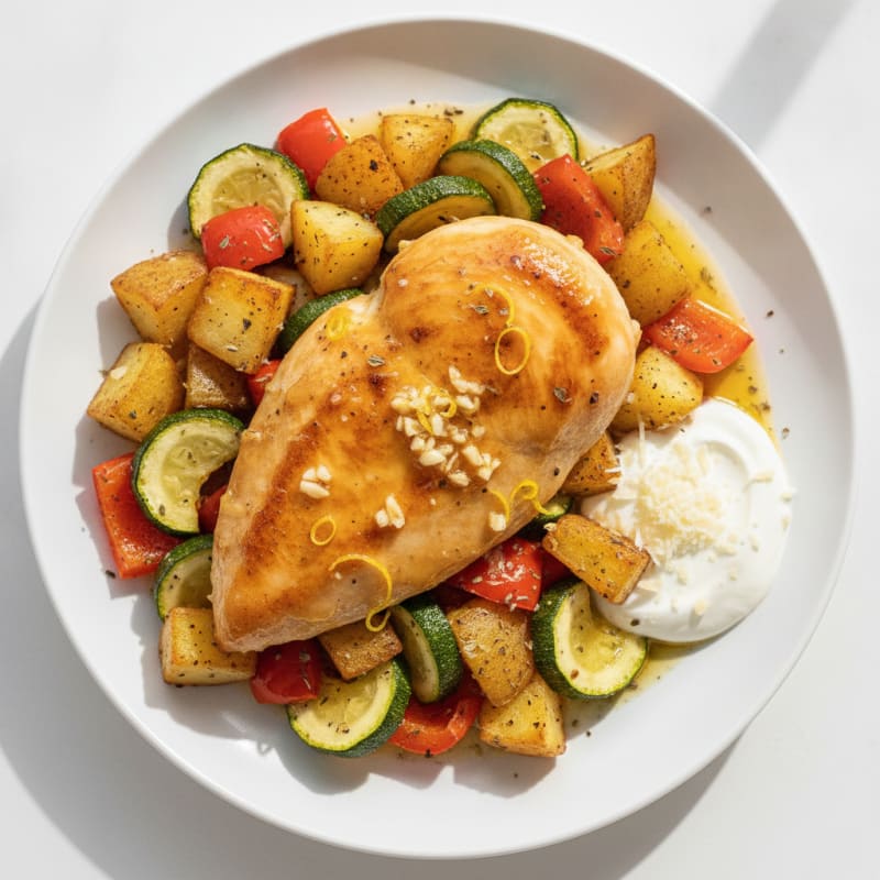 Lemon-Garlic Chicken with Roasted Vegetables