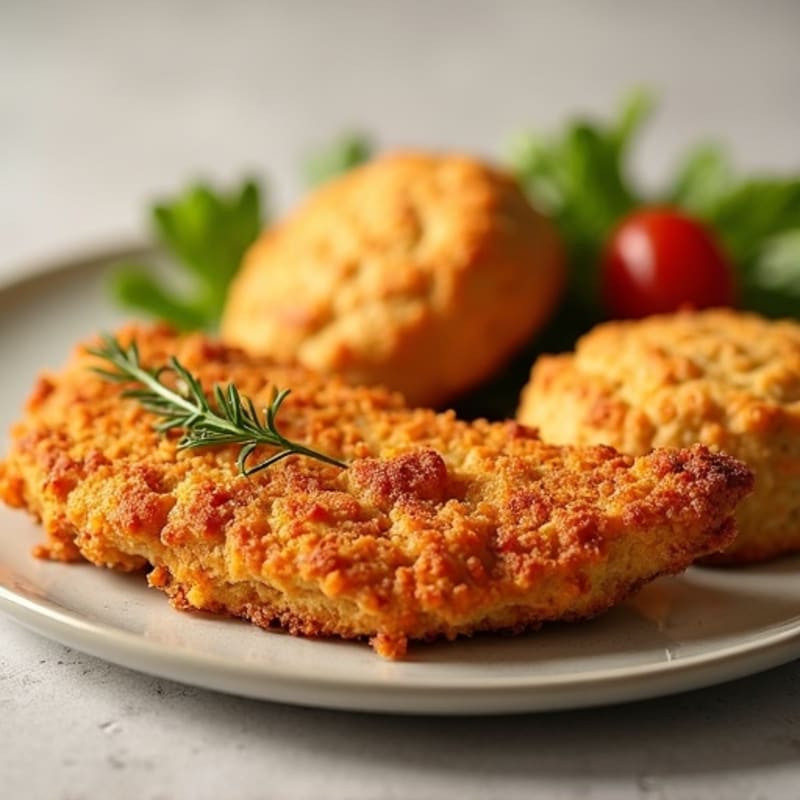 Crispy Baked Chicken with Fluffy Sweet Potato Biscuits