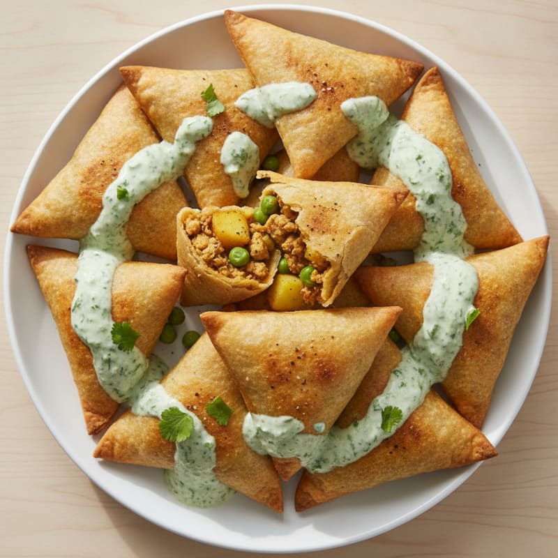 Curried Potato and Pea Samosas
