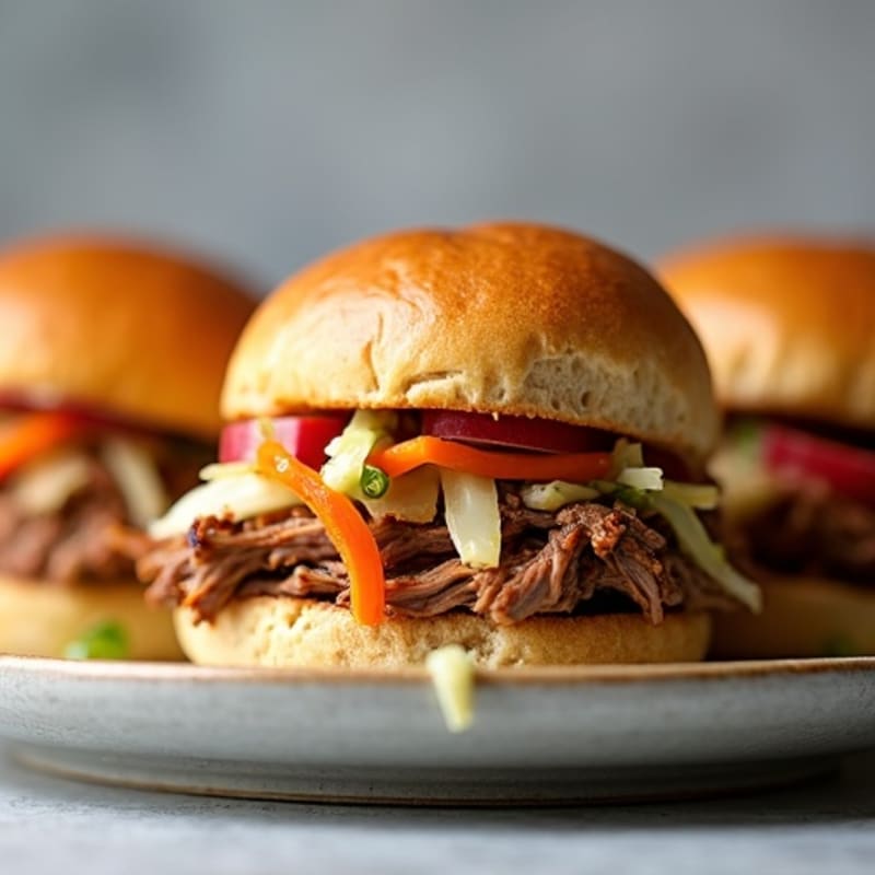 Slow-Cooked Lean Pulled Pork Sliders with Crisp Apple Slaw