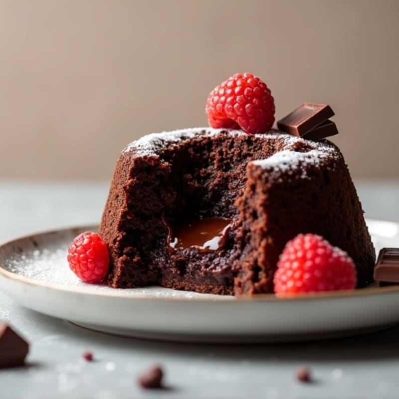 Dark Chocolate Protein Lava Cake