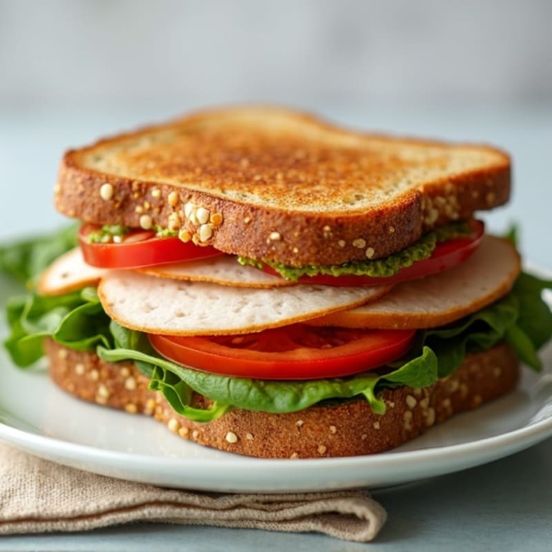 Crispy Grilled Turkey Pesto Sandwich