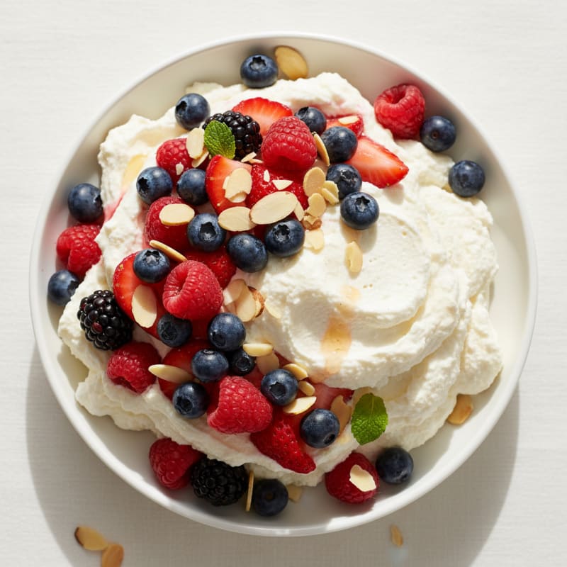Greek Yogurt Protein Mousse with Mixed Berries