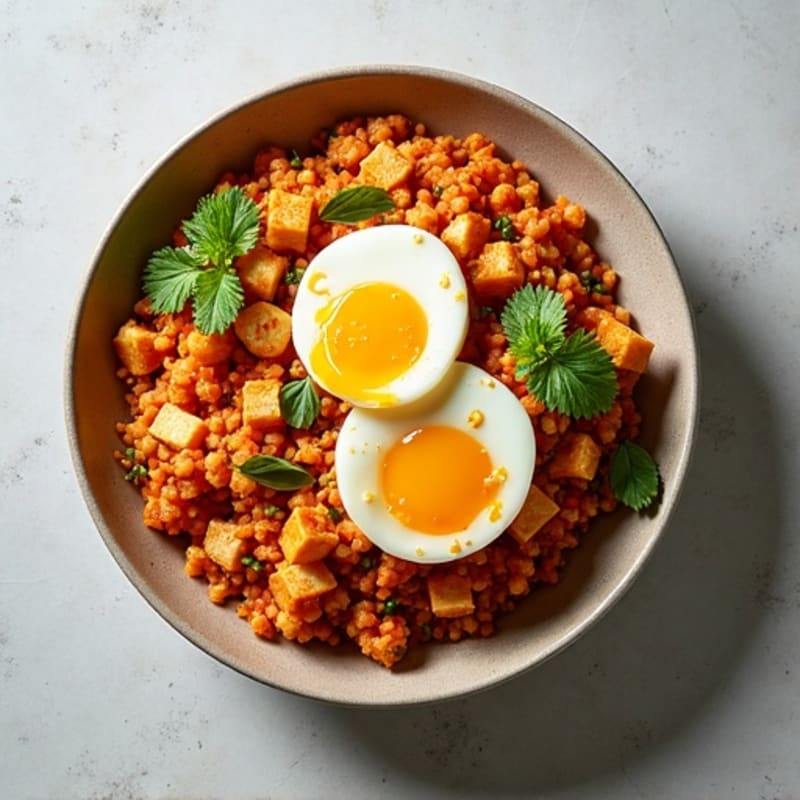 Crispy Cauliflower Rice Kimchi Stir-Fry