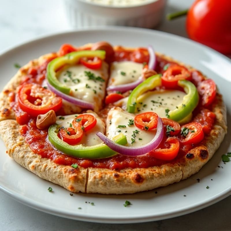 Grilled Chicken Vegetable Pizza with Mozzarella