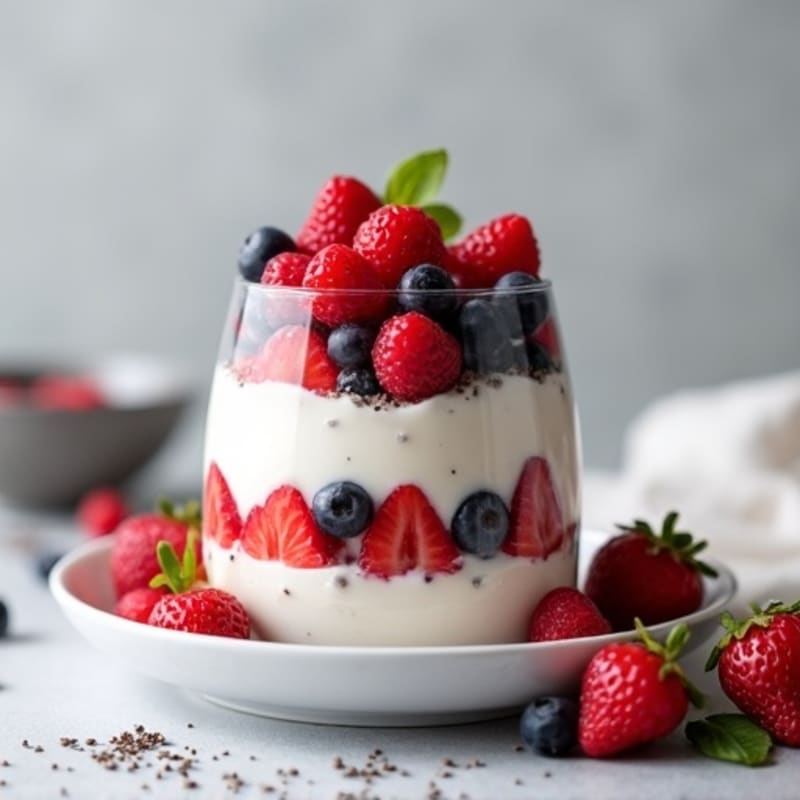 Vanilla Greek Yogurt Protein Parfait with Berries